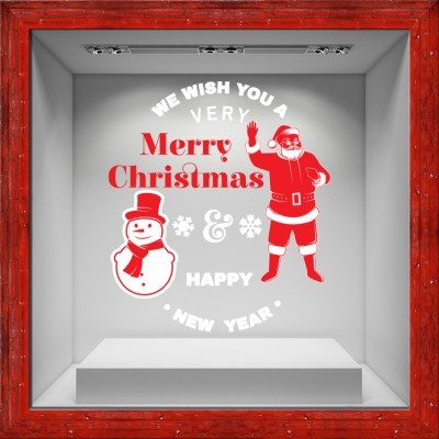 Houseart Papá Noel, Χριστουγεννιάτικα, Αυτοκόλλητα βιτρίνας, 80 x 90 εκ.