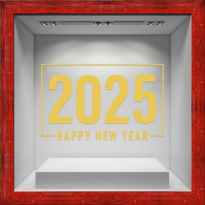 Happy New Year, Happy 2025, Χριστουγεννιάτικα, Αυτοκόλλ