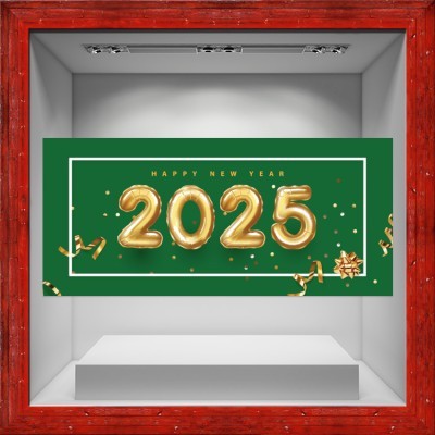 Houseart 2025 Balloon, Χριστουγεννιάτικα, Αυτοκόλλητα βιτρίνας, 80 x 36 εκ.