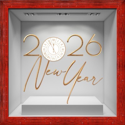 2026 Χρυσό Ρολόι, Χριστουγεννιάτικα, Αυτοκόλλητα βιτρίν
