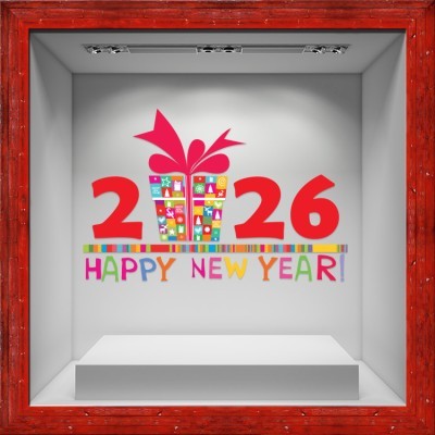 Houseart - ΣΗΜΑΝΤΙΚΟ: Σε περίπτωση διαφοράς τιμής από το κατάστημα ισχύει παντα και μόνο η τιμή του καταστήματος Happy New Year 2026, Χριστουγεννιάτικα, Αυτοκόλλητα βιτ