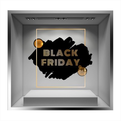 Black Friday Gold Εκπτωτικά Αυτοκόλλητα βιτρίνας 54 x 60 cm (36561)