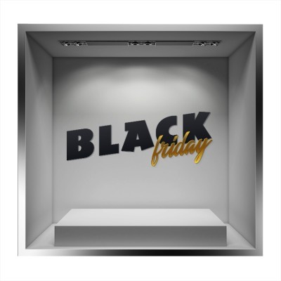 Houseart Black Friday Black and Gold, Εκπτωτικά, Αυτοκόλλητα βιτρίνας, 80 x 31 εκ.