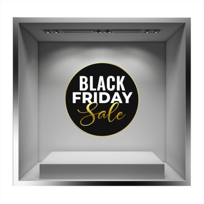 Houseart Black Friday Circle, Εκπτωτικά, Αυτοκόλλητα βιτρίνας, 90 x 90 εκ.