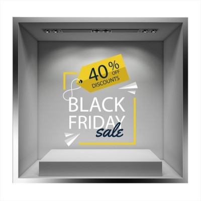 Black Friday Discounts, Εκπτωτικά, Αυτοκόλλητα βιτρίνας, 50 x 61 εκ.