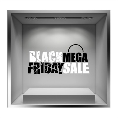 Black Friday Mega Sale Εκπτωτικά Αυτοκόλλητα βιτρίνας 39 x 80 cm (36572)