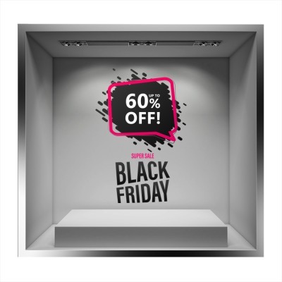 Black Friday 60% Off Εκπτωτικά Αυτοκόλλητα βιτρίνας 74 x 50 cm (36594)
