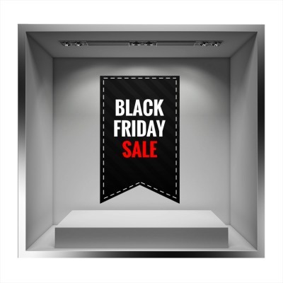 Houseart Black Friday Banner, Εκπτωτικά, Αυτοκόλλητα βιτρίνας, 50 x 78 εκ.