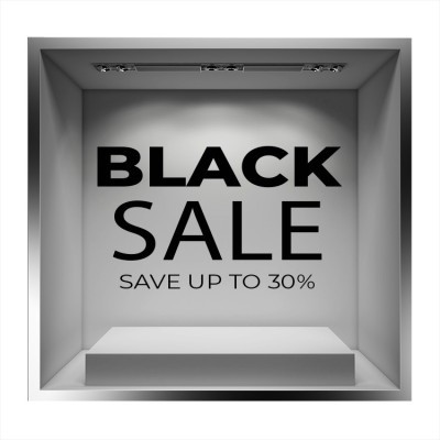 Black Friday Save Black Εκπτωτικά Αυτοκόλλητα βιτρίνας 48 x 80 cm (36620)