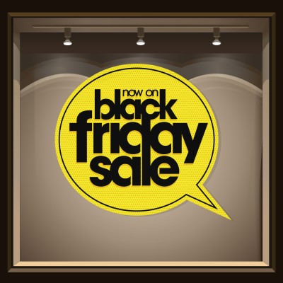 Houseart Black Friday Now ON, Εκπτωτικά, Αυτοκόλλητα βιτρίνας, 60 x 52 εκ.