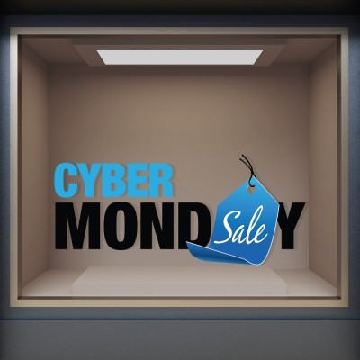 Cyber Monday, Εκπτωτικά, Αυτοκόλλητα βιτρίνας, 80 x 35 εκ. (49881)