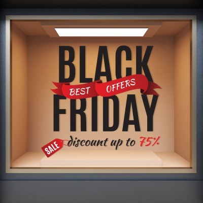 Best Offers | Black Friday Εκπτωτικά Αυτοκόλλητα βιτρίνας 80 x 74 εκ. (49882)