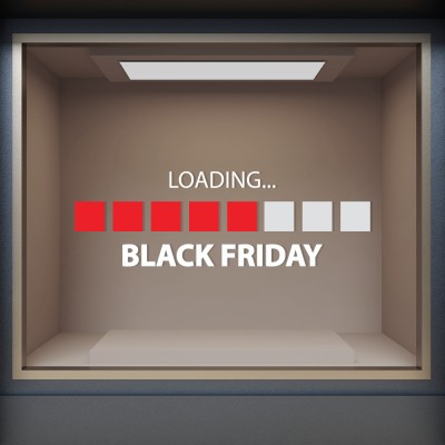 Black Friday Loading, Εκπτωτικά, Αυτοκόλλητα βιτρίνας, 100 x 33 εκ.