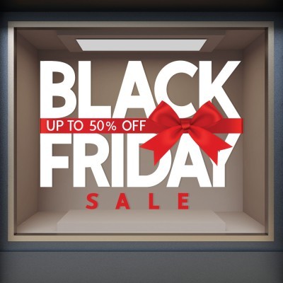 Black Friday up to 50%, Εκπτωτικά, Αυτοκόλλητα βιτρίνας, 100 x 76 εκ.