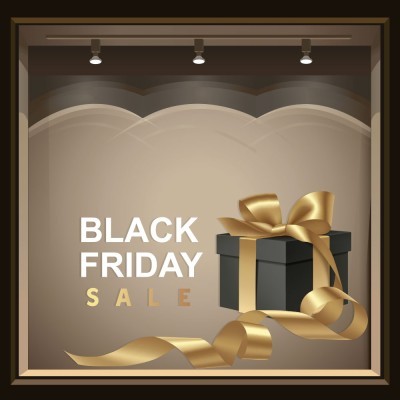 Black Friday Sale, Εκπτωτικά, Αυτοκόλλητα βιτρίνας, 100 x 58 εκ. (49955)