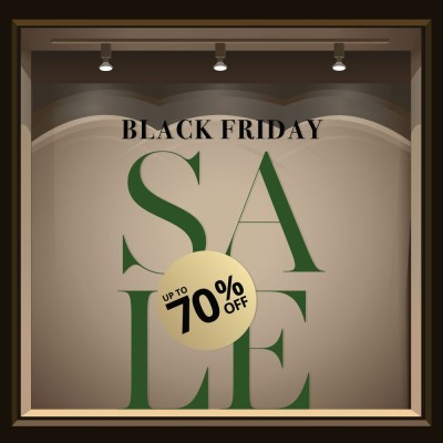 Sale, Εκπτωτικά, Αυτοκόλλητα βιτρίνας, 100 x 140 εκ.