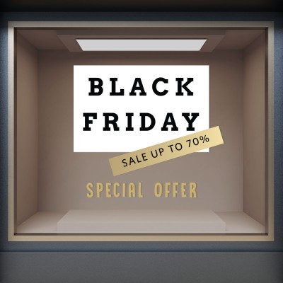 Black Friday Special Offer, Εκπτωτικά, Αυτοκόλλητα βιτρίνας, 100 x 90 εκ. (49968)