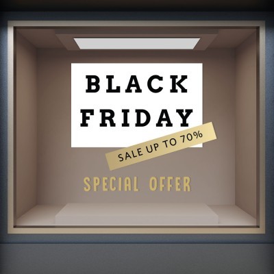 Houseart Black Friday Special Offer, Εκπτωτικά, Αυτοκόλλητα βιτρίνας, 100 x 90 εκ.