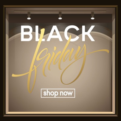 Shop Now Black Friday, Εκπτωτικά, Αυτοκόλλητα βιτρίνας, 100 x 76 εκ. (49972)