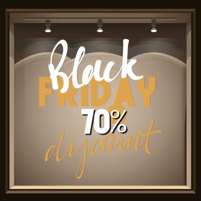 Black Friday Discount, Εκπτωτικά, Αυτοκόλλητα βιτρίνας, 100 x 114 εκ. (50022)