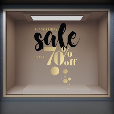 Black Friday extra…, Εκπτωτικά, Αυτοκόλλητα βιτρίνας, 100 x 144 εκ. (50030)