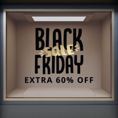 Houseart Black Friday 60% off, Εκπτωτικά, Αυτοκόλλητα βιτρίνας, 100 x 83 εκ.