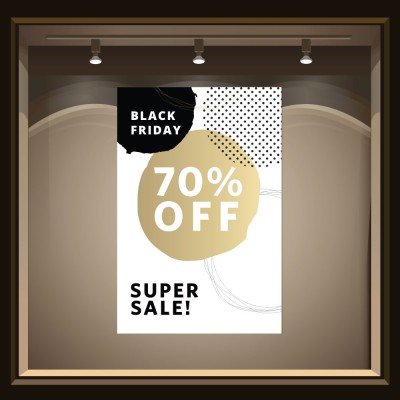 Houseart Super Sale Black Friday, Εκπτωτικά, Αυτοκόλλητα βιτρίνας, 100 x 151 εκ.
