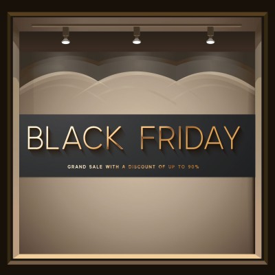 Black Friday Grande SALE Εκπτωτικά Αυτοκόλλητα βιτρίνας 100 x 27 εκ. (50036)