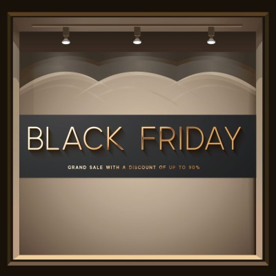 Houseart Black Friday Grande SALE, Εκπτωτικά, Αυτοκόλλητα βιτρίνας, 100 x 27 εκ.