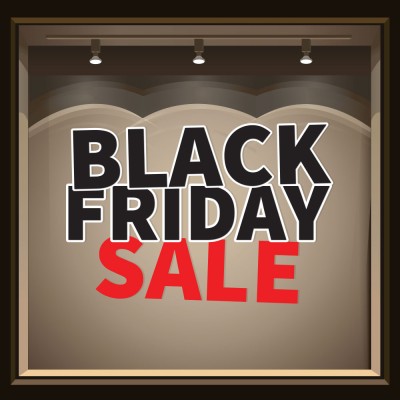 Black Friday SALES, Εκπτωτικά, Αυτοκόλλητα βιτρίνας, 100 x 71 εκ. (50039)