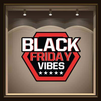 Black Friday Vibes, Εκπτωτικά, Αυτοκόλλητα βιτρίνας, 50 x 43 εκ. (54950)