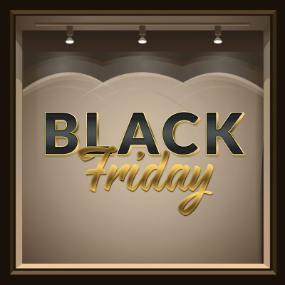 Black Friday 3D, Εκπτωτικά, Αυτοκόλλητα βιτρίνας, 60 x 30 εκ. (54964)