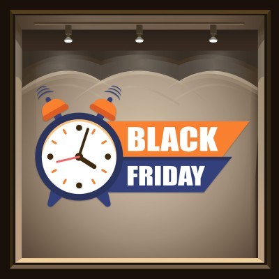 Houseart Time for Black Friday, Εκπτωτικά, Αυτοκόλλητα βιτρίνας, 60 x 33 εκ.