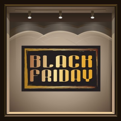 Black Friday Gold, Εκπτωτικά, Αυτοκόλλητα βιτρίνας, 50 x 30 εκ. (54955)