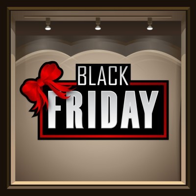 Gift Black Friday, Εκπτωτικά, Αυτοκόλλητα βιτρίνας, 60 x 31 εκ.