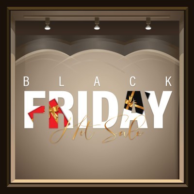 Special Black Friday, Εκπτωτικά, Αυτοκόλλητα βιτρίνας, 60 x 30 εκ. (54978)