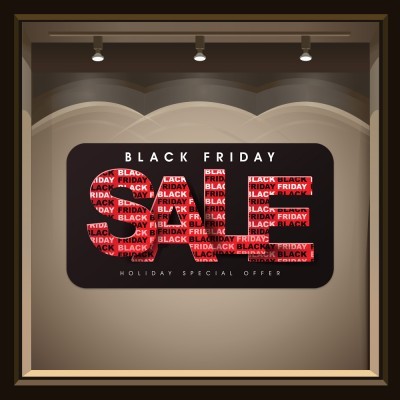 Black Friday-Special Offers, Εκπτωτικά, Αυτοκόλλητα βιτρίνας, 60 x 32 εκ. (54980)