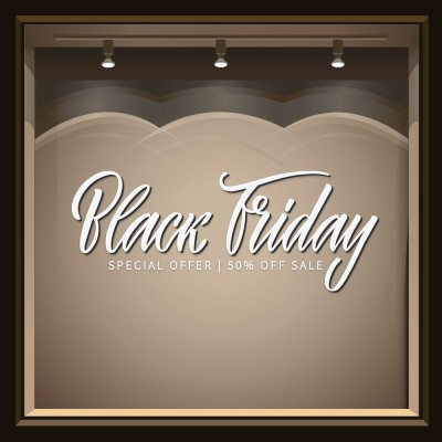 Black or White Friday, Εκπτωτικά, Αυτοκόλλητα βιτρίνας, 70 x 27 εκ.