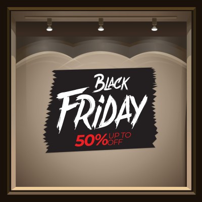 Black Black Friday, Εκπτωτικά, Αυτοκόλλητα βιτρίνας, 50 x 40 εκ. (54985)