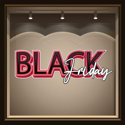 Love Black Friday, Εκπτωτικά, Αυτοκόλλητα βιτρίνας, 80 x 27 εκ. (54993)