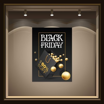 Black Friday Bag, Εκπτωτικά, Αυτοκόλλητα βιτρίνας, 50 x 71 εκ. (54999)