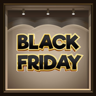 Δίχρωμο Black Friday, Εκπτωτικά, Αυτοκόλλητα βιτρίνας, 60 x 36 εκ. (55005)