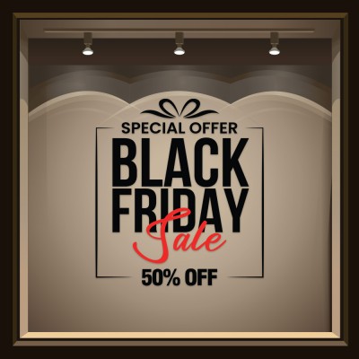 Black Special Friday, Εκπτωτικά, Αυτοκόλλητα βιτρίνας, 50 x 58 εκ. (55008)