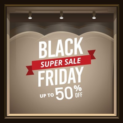 Houseart Black Super Sale Friday, Εκπτωτικά, Αυτοκόλλητα βιτρίνας, 78 x 69 εκ.
