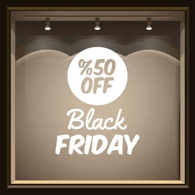Houseart 50% Off Black Friday, Εκπτωτικά, Αυτοκόλλητα βιτρίνας, 70 x 55 εκ.