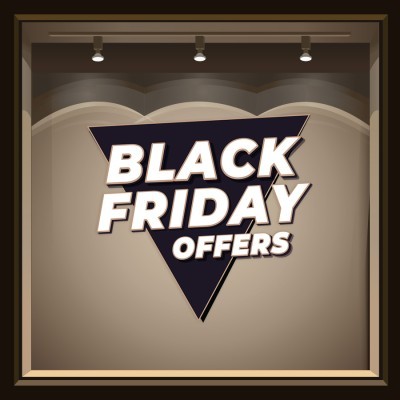 Black Friday Offers, Εκπτωτικά, Αυτοκόλλητα βιτρίνας, 75 x 70 εκ. (55982)