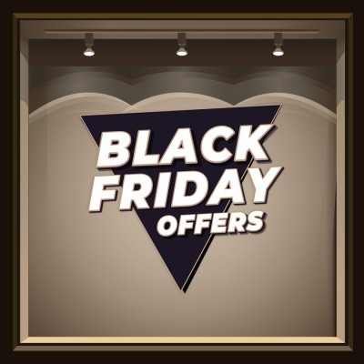 Black Friday Offers, Εκπτωτικά, Αυτοκόλλητα βιτρίνας, 75 x 70 εκ.