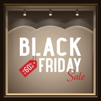 Black Friday Sale, Εκπτωτικά, Αυτοκόλλητα βιτρίνας, 105 x 70 εκ. (55983)