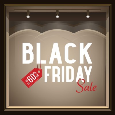 Black Friday Sale, Εκπτωτικά, Αυτοκόλλητα βιτρίνας, 70 x 46 εκ.