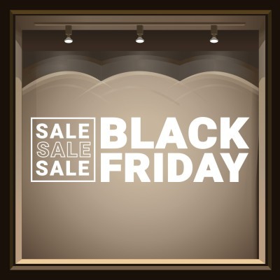 Sale Sale Sale! Black Friday, Εκπτωτικά, Αυτοκόλλητα βιτρίνας, 218 x 64 εκ. (55989)